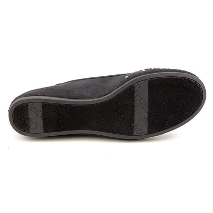 Style & Co. Womens ANGELYNN-BLK Satin Closed Toe Slide Flats, Black, Size 7.5