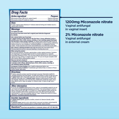 Monistat 1 Day Yeast Infection Treatment for Women