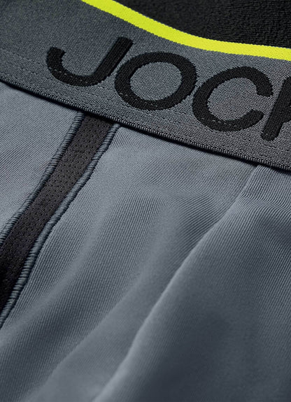 Jockey Men's Underwear Chafe Proof Pouch Microfiber 6" Boxer Brief - 3 Pack, Bright Aqua/Iron Grey/Blue Jay, M