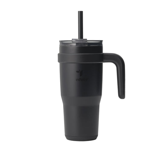 REDUCE Stainless Steel Tumbler with Handle - Dual-Wall Vacuum Insulated Travel Mug, Sweat-Proof Lid & Reusable Straw - Keeps Drinks Cold for 24 Hrs, Fits Cupholders, Dishwasher Safe