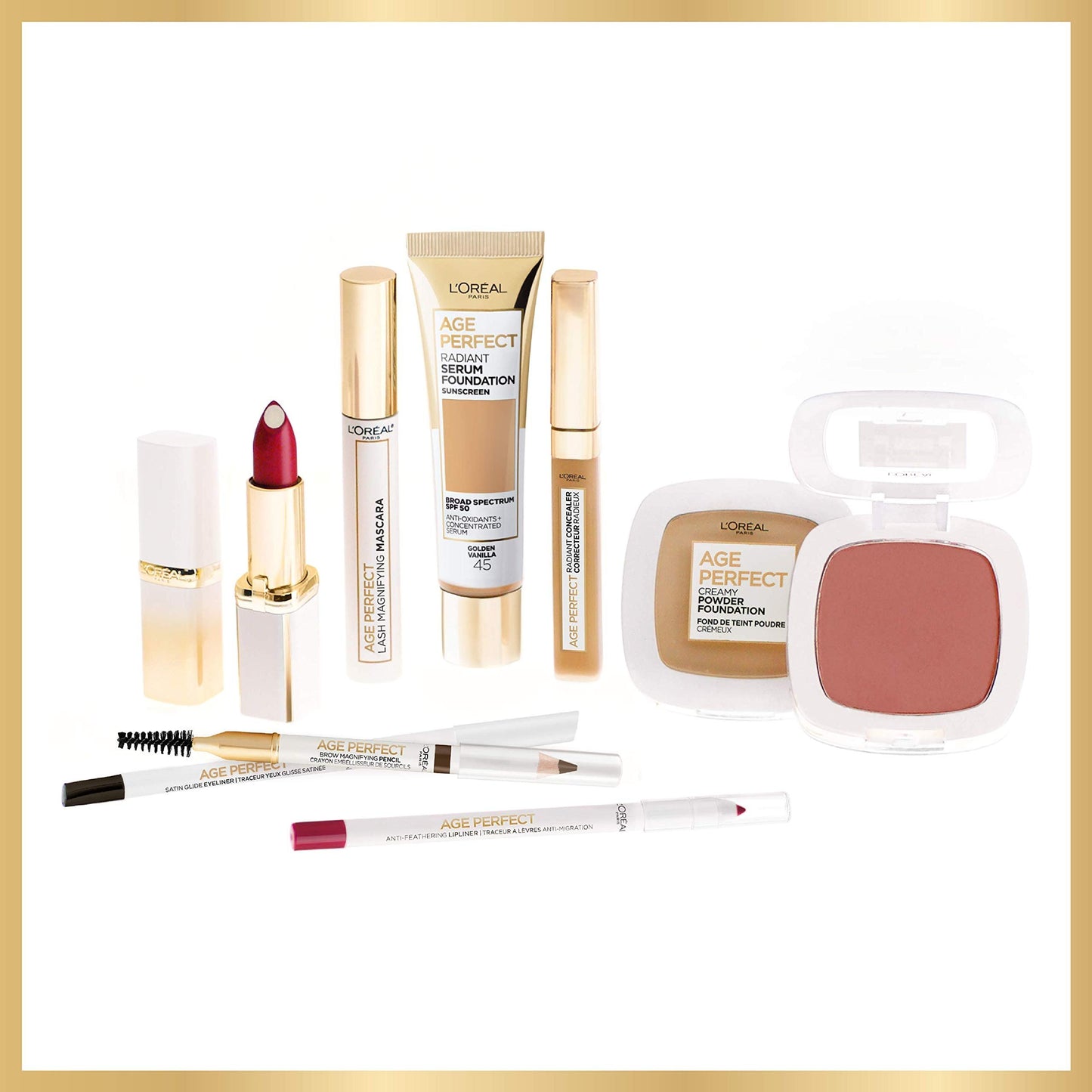L'Oreal Paris Age Perfect Creamy Powder Foundation Compact With a Ceramide Anti-Oxidant Complex and Minerals Available in 16 Creamy Shades, 0.31 oz.