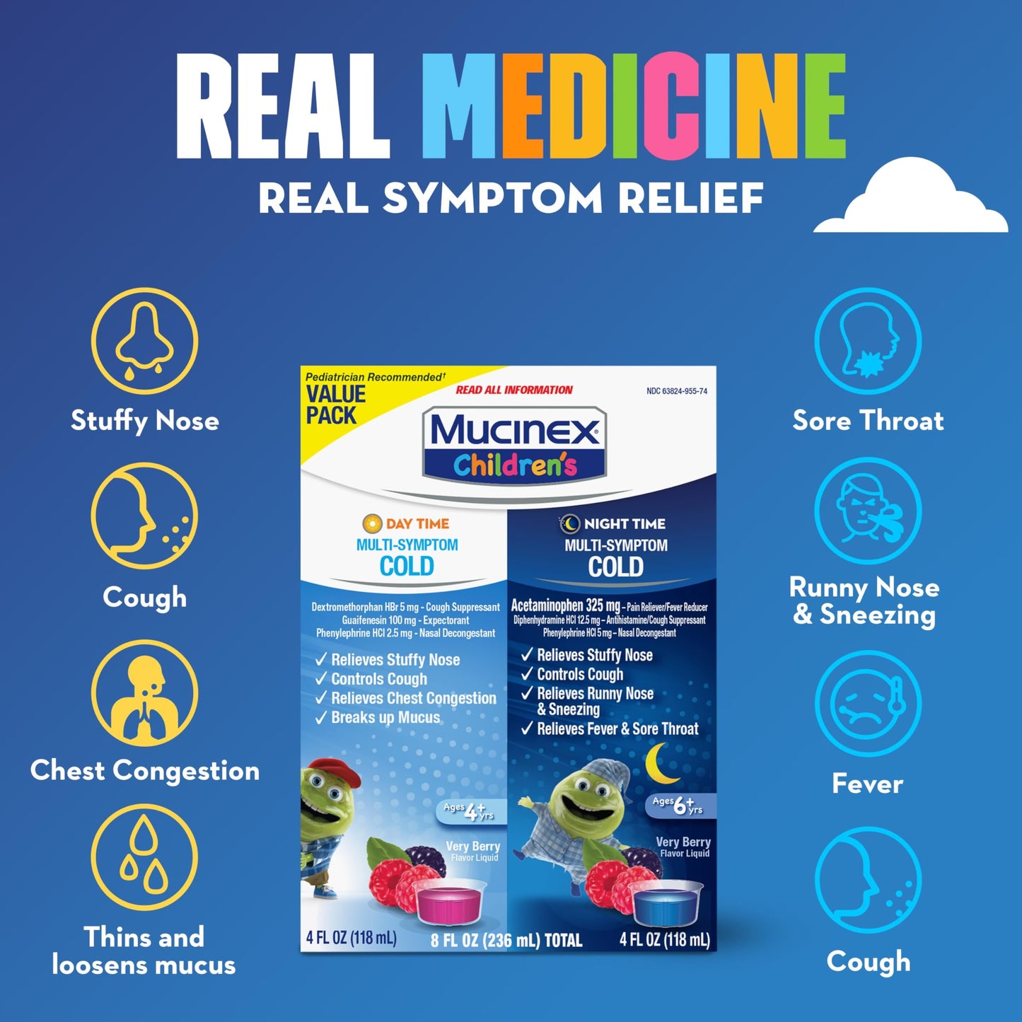Mucinex Cold and Fever, Children's Multi-Symptom