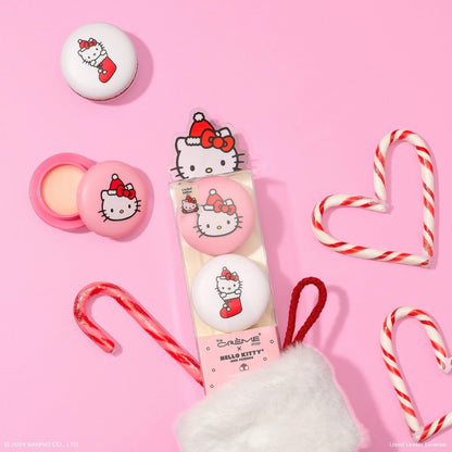 The Créme Shop x Hello Kitty & Friends Macaron Lip Balm Duo, Korean Lip Balm with Murumuru Seed Butter and Hyaluronic Acid (Mixed Berry & Icing on the Cake)