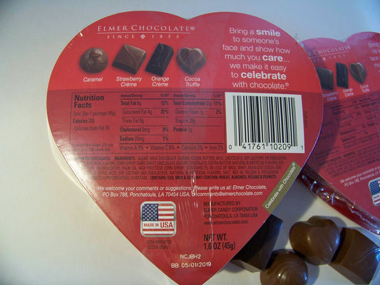 Elmer Chocolate in Heart Shaped Boxes (Pack of 2)