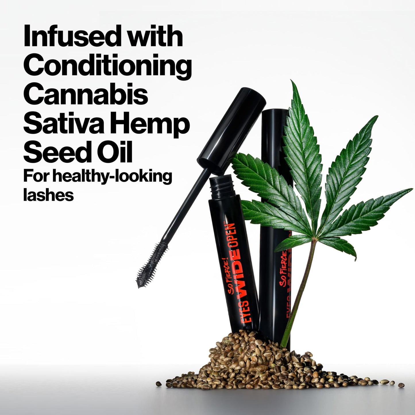 Revlon So Fierce Eyes Wide Open Mascara with Push-up Brush, For Volumizing & High Lifting Eyelashes, Smudge-proof, Flake Resistant, 101 Blackest Black, 0.24 fl oz