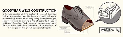 Anthony Veer Truman Derby Oxford Dress Shoes for Men | Lace-Up | Goodyear Welt Construction | Cushioned Footbed & Recraftable Leather Sole with Stacked Heel | Full Grain Calfskin Leather Upper