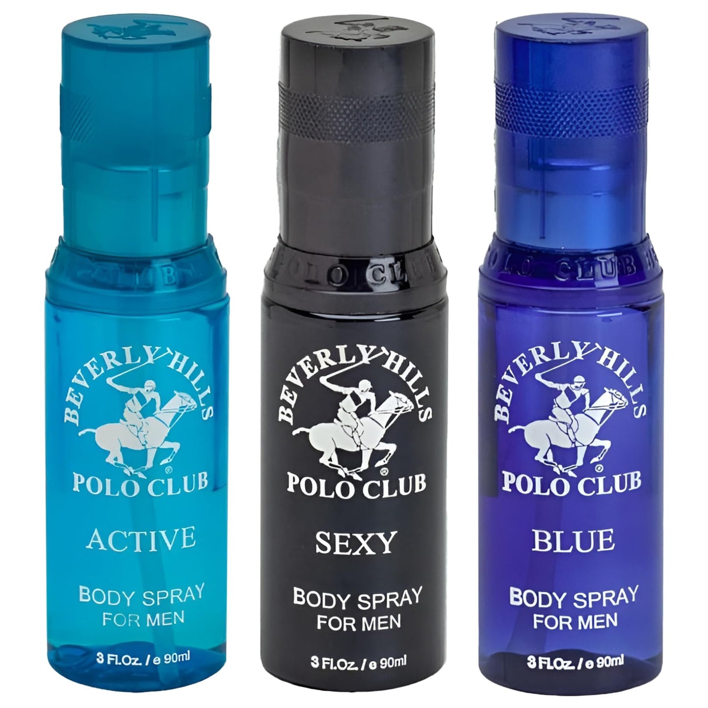Beverly Hills Polo Club Men's Body Spray Collection Gift Set Featuring Luxury Designer Cologne Scents for Long Lasting Freshness BHPC 3 oz 3 Count