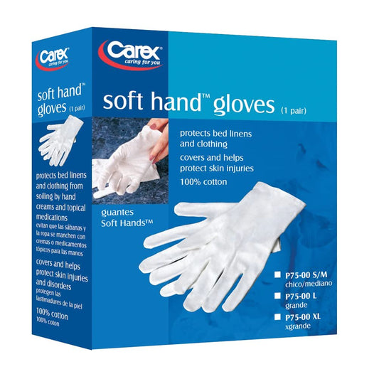 Carex Health Brands Soft Hands Cotton Gloves Large