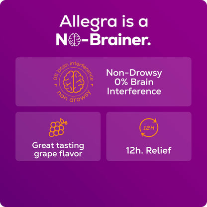 Allegra Children's 12HR Allergy Relief Non-drowsy Antihistamine Liquid, Berry Flavor, Alcohol-Free & Dye-Free