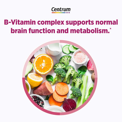 Centrum Complete Multivitamin Supplement + Hot Flash Support Menopause Support Tablets, with Clinically Studied geniVida, 30 Count