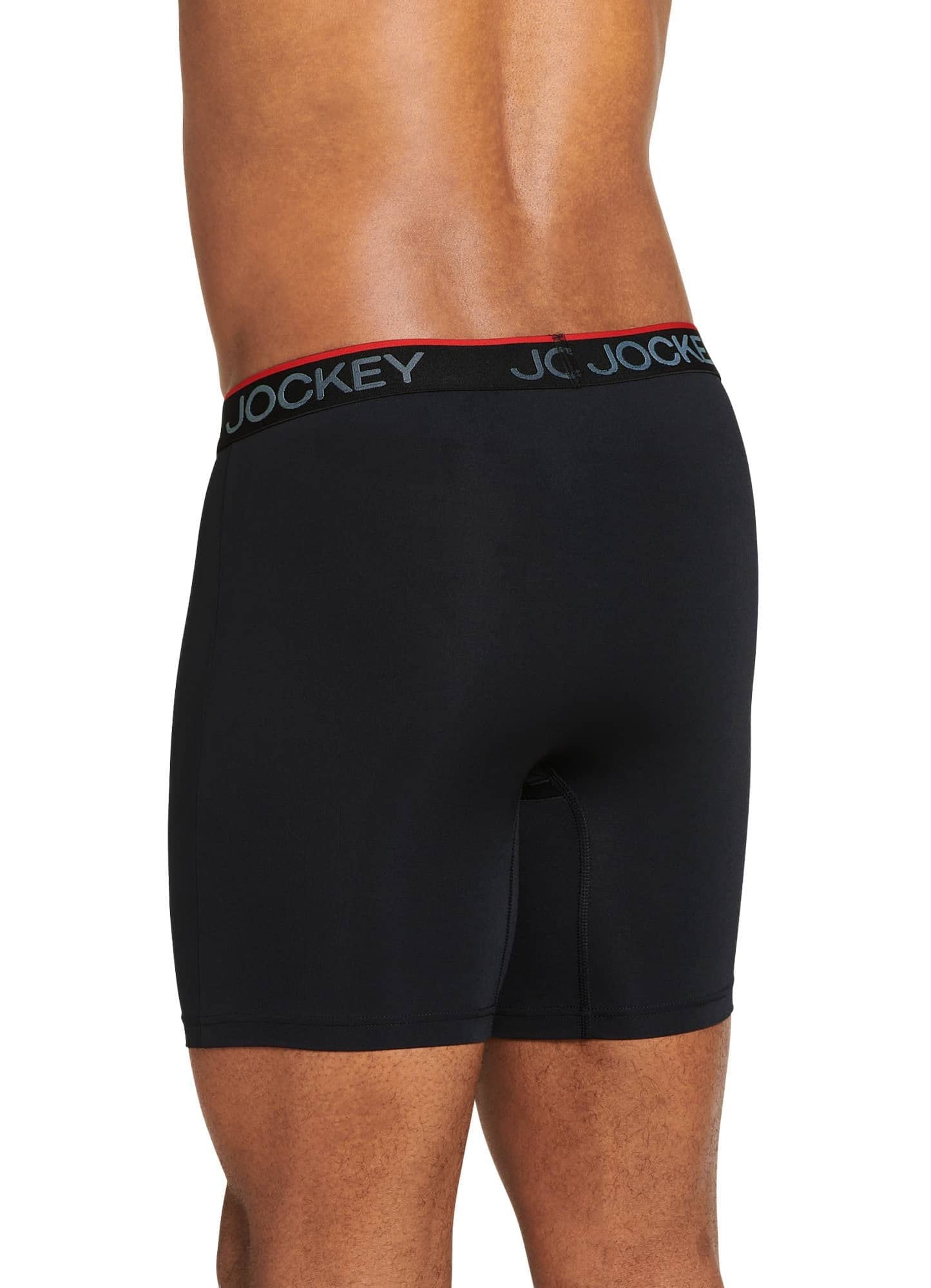Jockey Men's Underwear Chafe Proof Pouch Microfiber 6" Boxer Brief - 3 Pack, Black, S