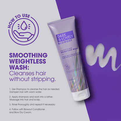 SoftSheen-Carson Dark and Lovely Blowout Hydrating Sulfate Free Shampoo with Castor Oil, For Curly Hair, All Hair Types 8.5 fl oz