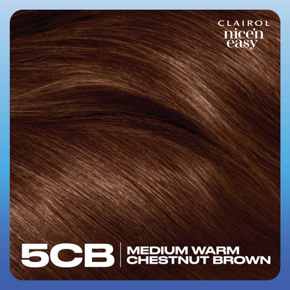 Clairol Nice'n Easy Permanent Hair Dye, Natural-Looking Brown Hair Color with 100% Gray Coverage