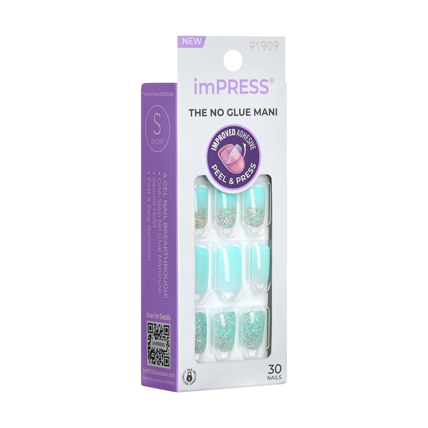 KISS imPRESS No Glue Mani Press On Nails, Design, My Worth'