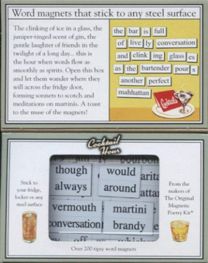 Magnetic Poetry - Cocktail Hour Kit - Words for Refrigerator - Write Poems and Letters on the Fridge - Made in the USA