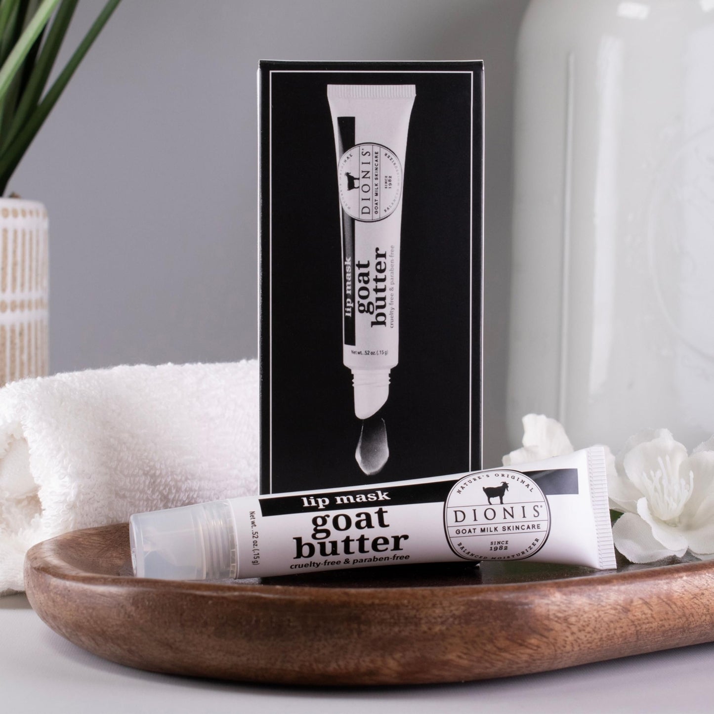 Dionis Goat Butter Overnight Lip Mask & Lip Balm Kit - Goat Milk, Jojoba & Moringa Oils Moisturize & Repair Chapped Lips Overnight while Lip Balm Keeps Moisture Locked In All Day