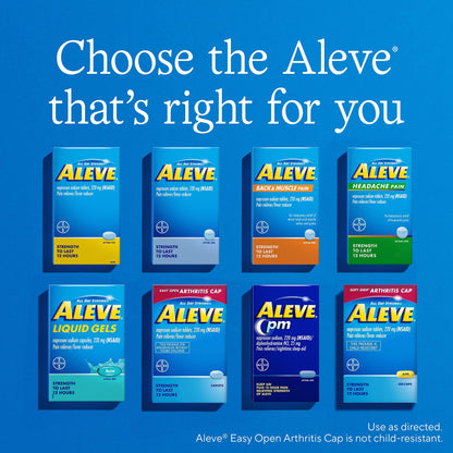 Aleve Pain Reliever & Fever Reducer Liquid Gels, Naproxen Sodium, Pain Relief, 20 Count