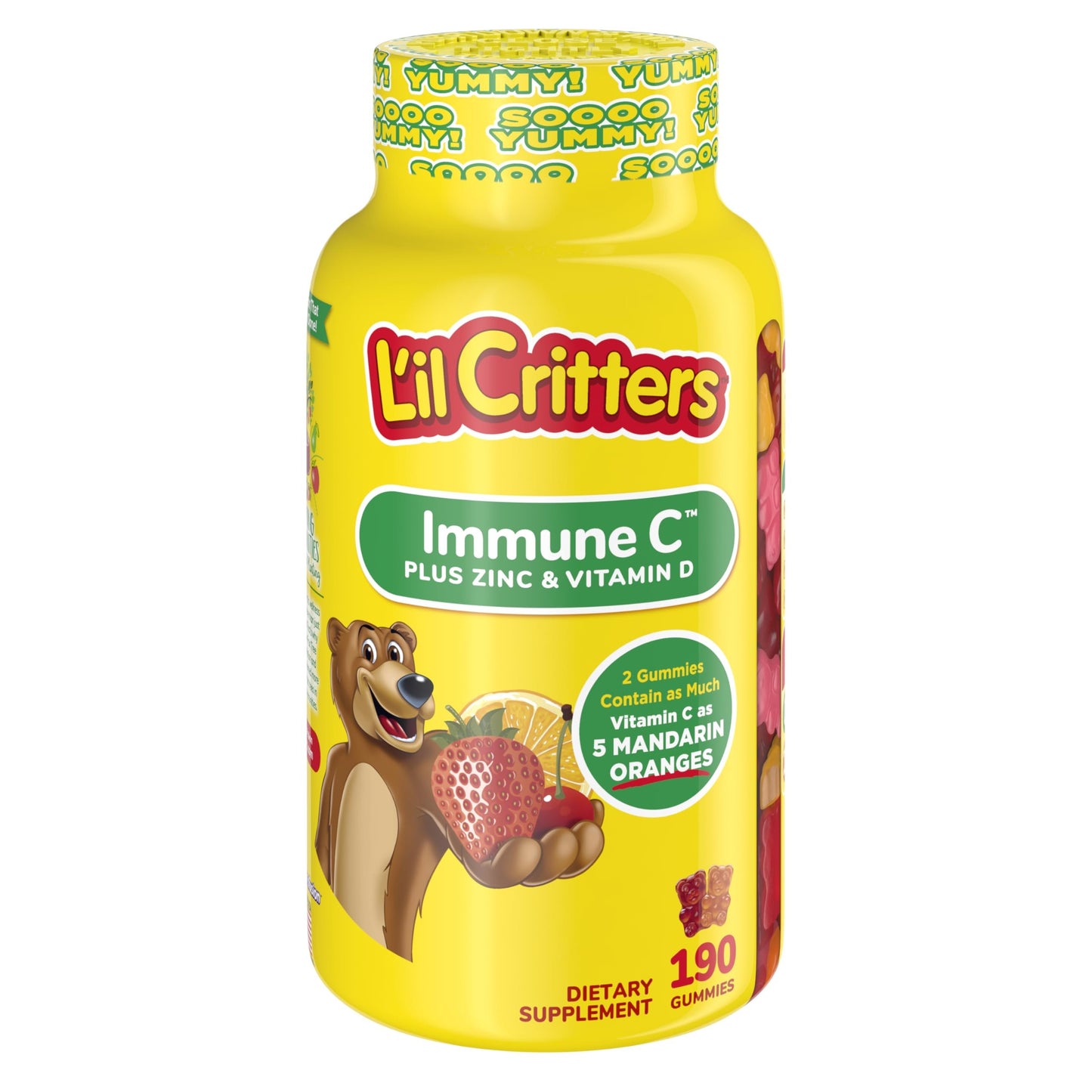 Lil Critters Kids Immune C Gummy Supplement: Vitamins C, D3 & Zinc for Immune Support, 60 or 120mg Vitamin C Per Serving, 190 Count (95-190 Day Supply), from America’s No. 1 Gummy Vitamin Brand