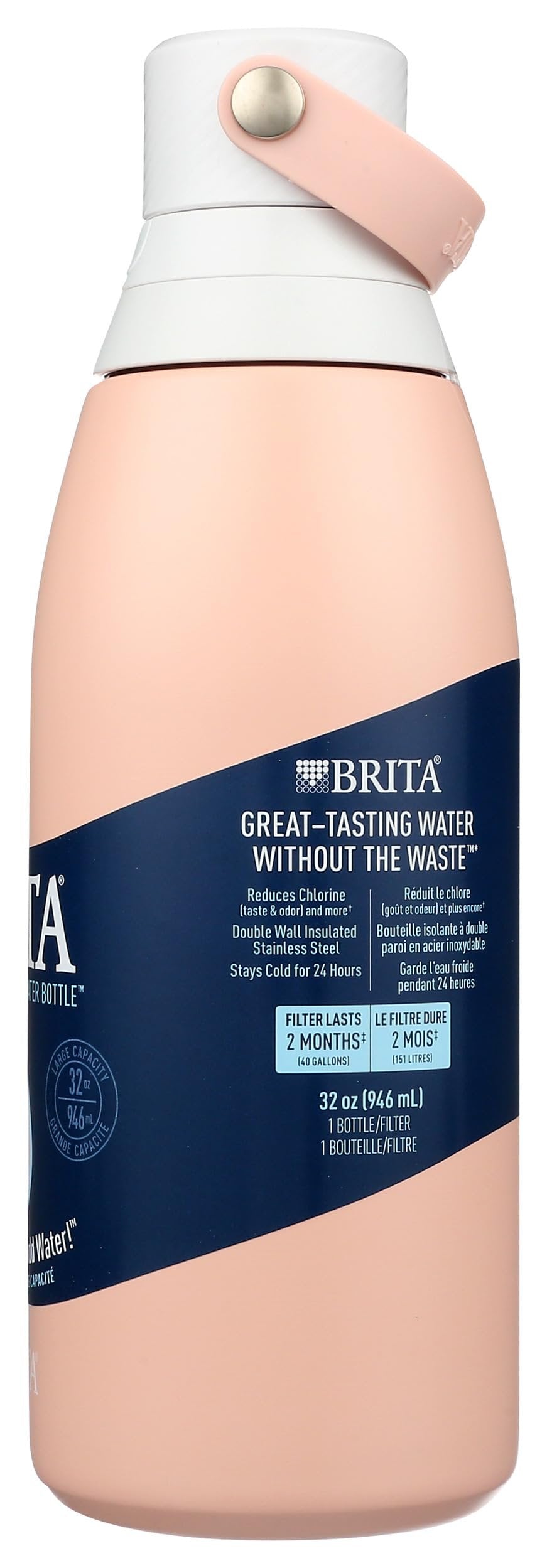BRITA Brita Stainless Steel Water Bottle with Filter Rose 32oz, 1 EA