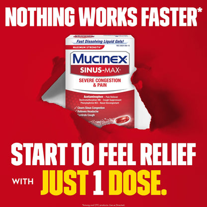 Mucinex Sinus-Max Liquid Gels for Day and Night, 24 Count