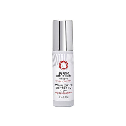 First Aid Beauty - 0.3% Retinol Complex Serum with Peptides, Designed for Sensitive Skin, Helps Visibly Improve Lines and Wrinkles with Less Irritation than Traditional Retinol, Non-Comedogenic, 1 oz