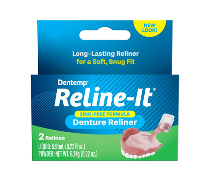 Dentemp Denture Reline Kit - Advanced Formula Reline It Denture Reliner Denture Kit to Refit and Tighten Dentures for Both Upper & Lower Denture