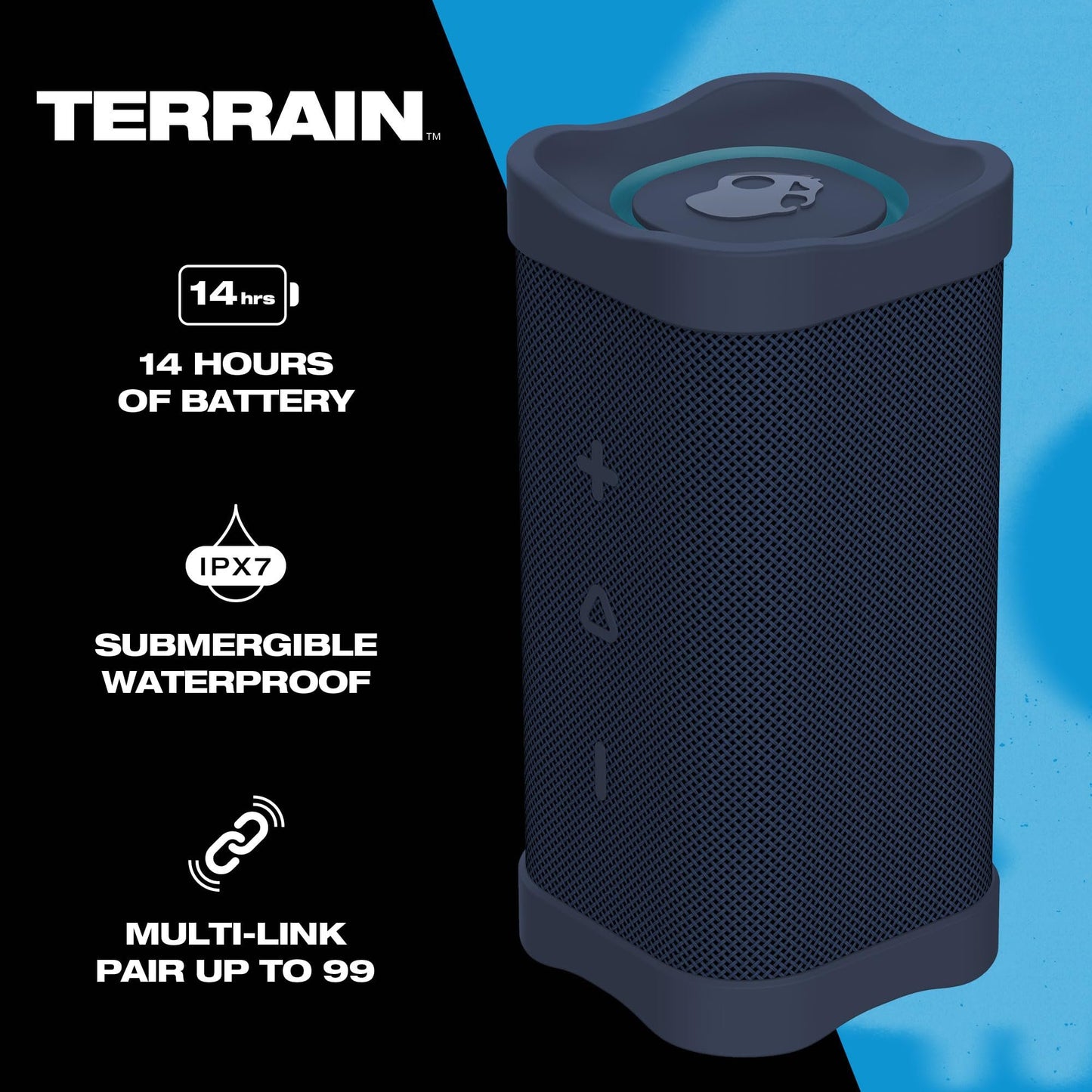 Skullcandy Terrain Outdoor Battery Powered Freestanding Bluetooth, Usb, Wireless speakers