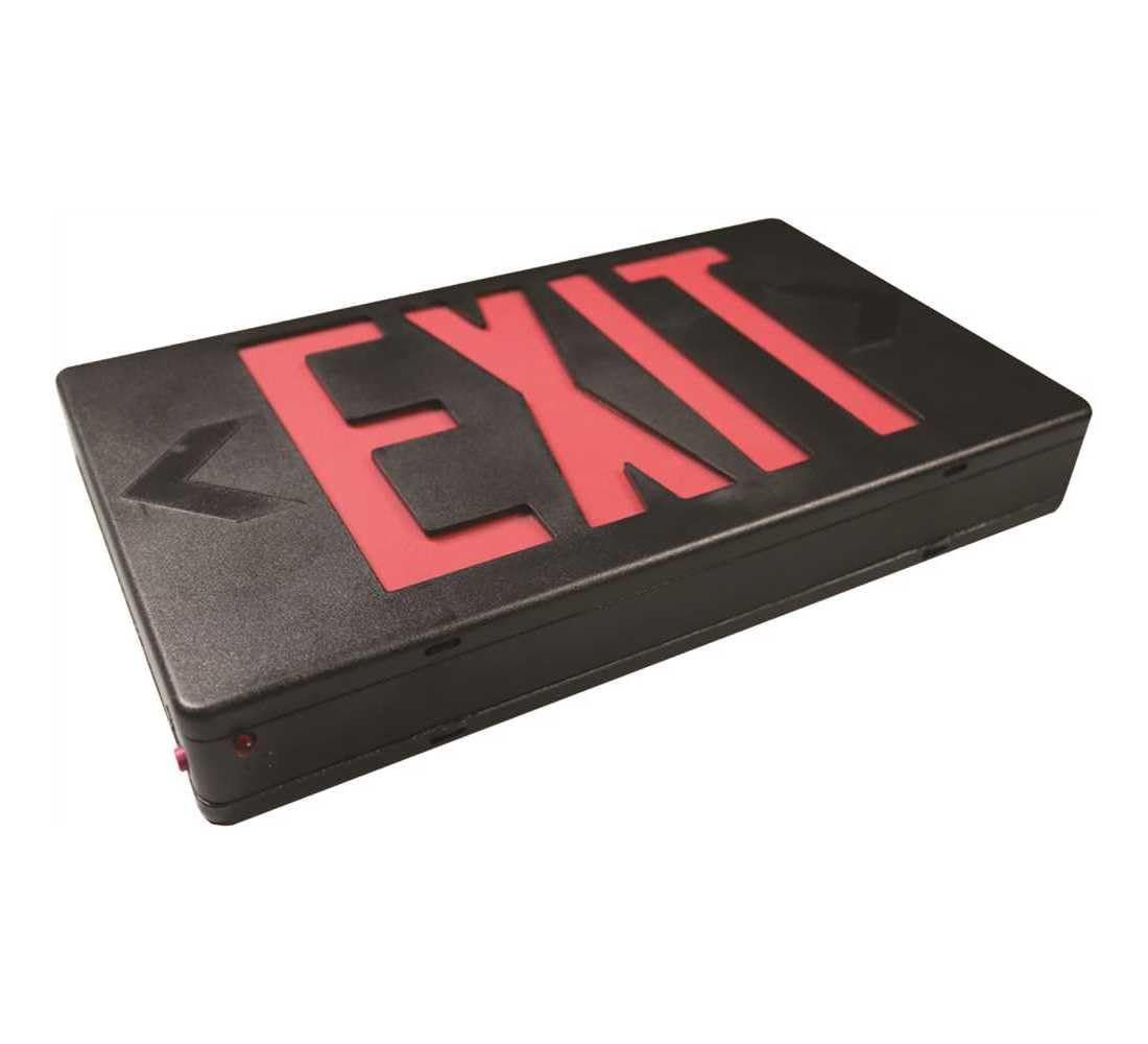 14-Watt Equivalent 120-Volt to 277-Volt Integrated LED Black Exit Sign with Ni-Cad 4.8-Volt