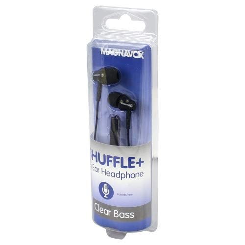 Magnavox MHP4851-BK Ear Buds with Microphone in Black | Available in Pink, Black, & White | Ear Buds Wired with Microphone | Extra Value Comfort Stereo Earbuds Wired | Durable Rubberized Cable |