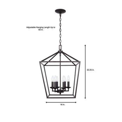 Home Decorators Collection Weyburn 6-Light Bronze Caged Chandelier
