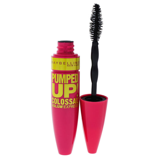 Maybelline Volum' Express Pumped Up Colossal Mascara, Washable Formula Infused with Collagen for Up To 16x Lash Volume, Classic Black, 1 Count
