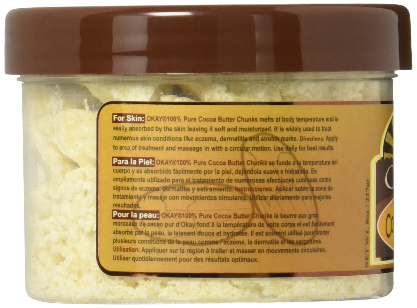 OKAY 100% PURE COCOA BUTTER CHUNCK 8oz/227gr