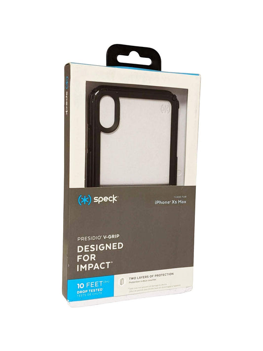 Speck Products Presidio V-Grip iPhone Xs Max Case, Clear/Black
