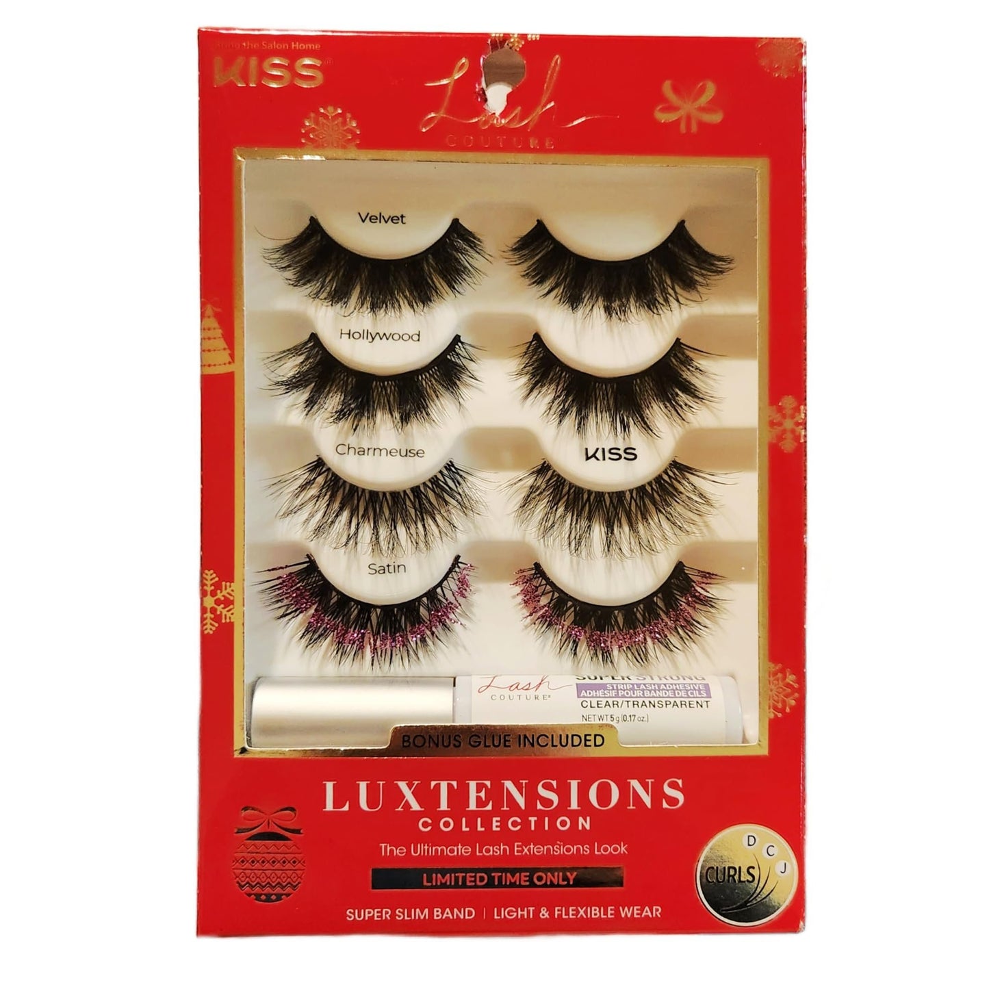 Kiss Lash Couture Luxtensions Collection-Variety Pack-LIMITED EDITION (Satin-Glitter Pink)