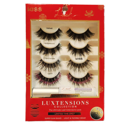 Kiss Lash Couture Luxtensions Collection-Variety Pack-LIMITED EDITION (Satin-Glitter Pink)