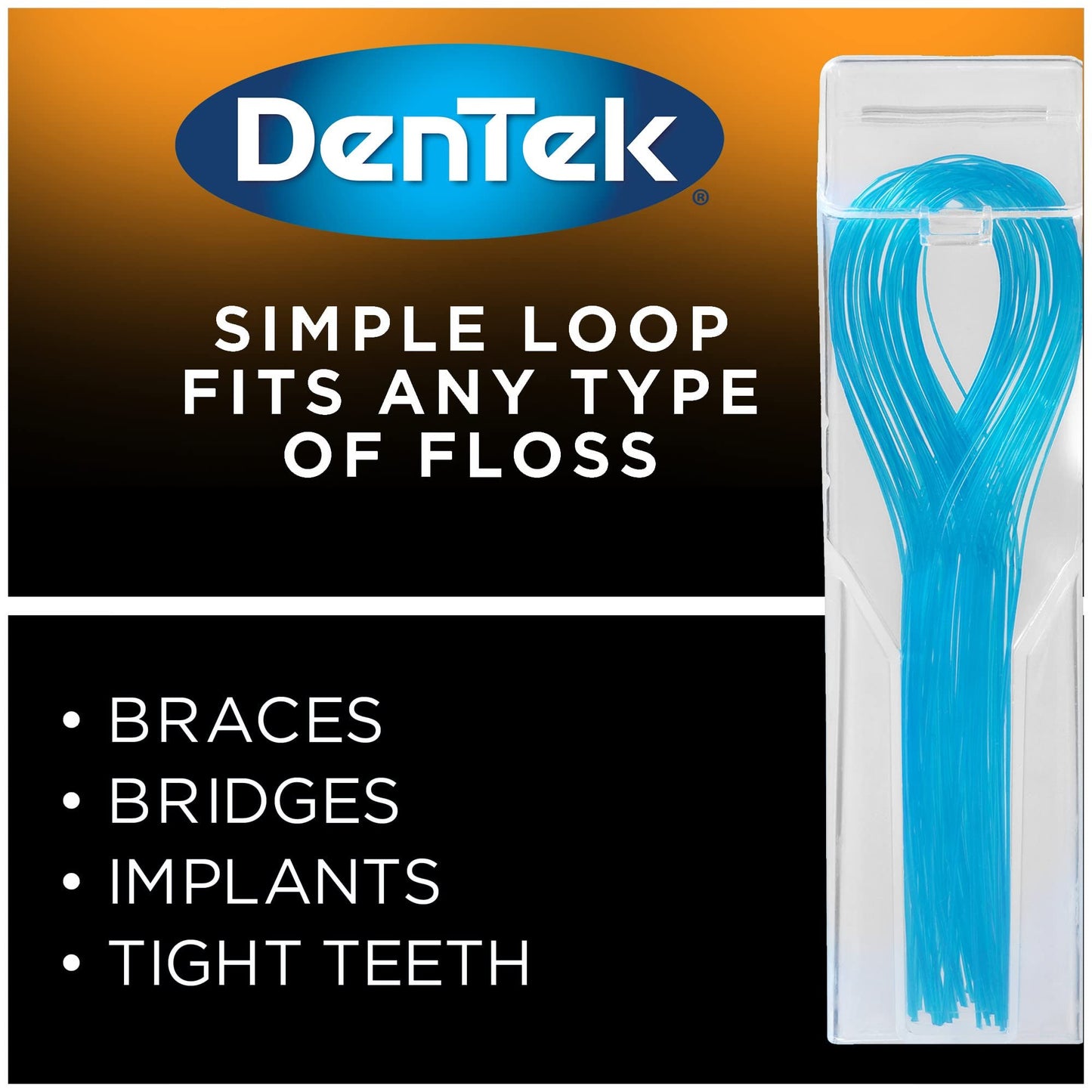DenTek Floss Threaders | | Works with Braces, Bridges, and Implants | 50 Count with Case