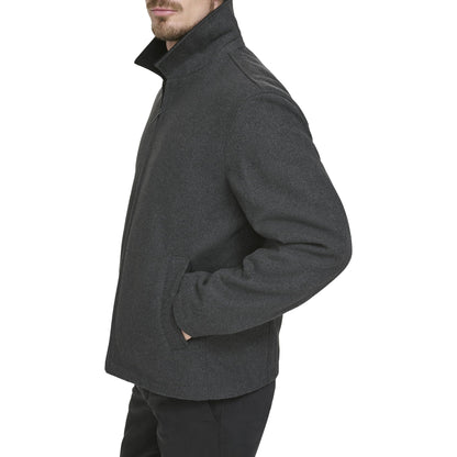 DOCKERS Men's Wool Blend Zip Up Jacket with Quilted Bib