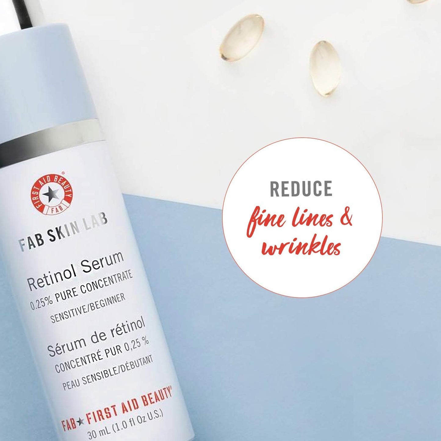 First Aid Beauty FAB Skin Lab Retinol Serum 0.25% Pure Concentrate, 1 oz
