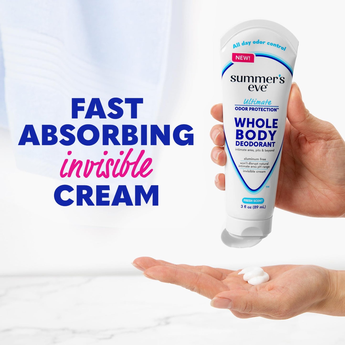 Summer's Eve Whole Body Deodorant Cream, Blissful Escape