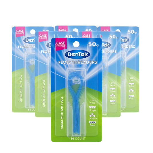 DenTek Floss Threaders | | Works with Braces, Bridges, and Implants | 50 Count with Case