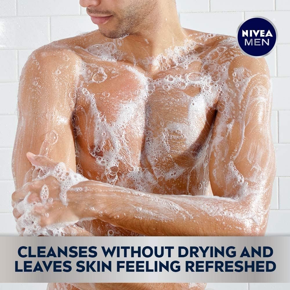 Nivea Men Fresh Wave, Refreshing & Energizing Body Wash with Menthol, 3 in 1, Body, Face & Hair, 16.9 Fl Oz