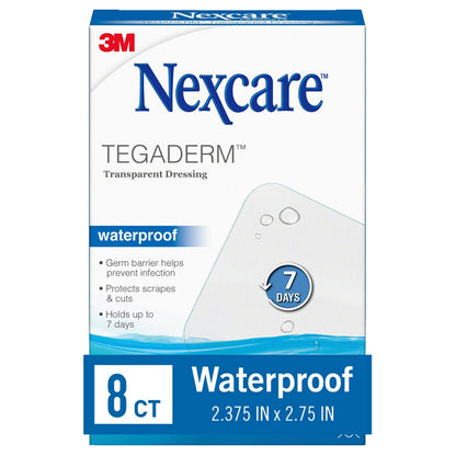 Nexcare Tegaderm Waterproof Transparent Dressing, Dirtproof, Germproof, Provides Protection to Minor Burns, Scrapes, Cuts, Blisters and Abrasions