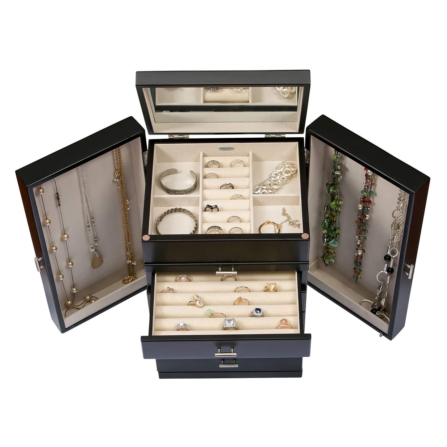 Mele & Co. 00879F13 Geneva Upright Wooden Jewelry Box