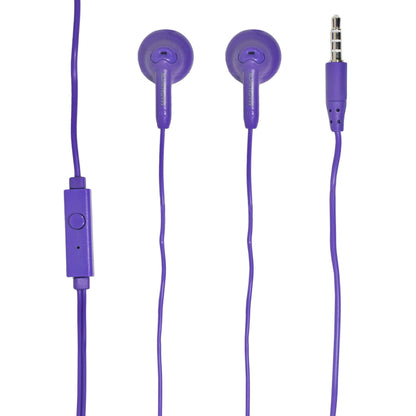 Magnavox MHP4820M-PL Gummy Earbuds with Microphone in Purple & Pink | Comfort Stereo Earbuds with Durable Rubberized Cable