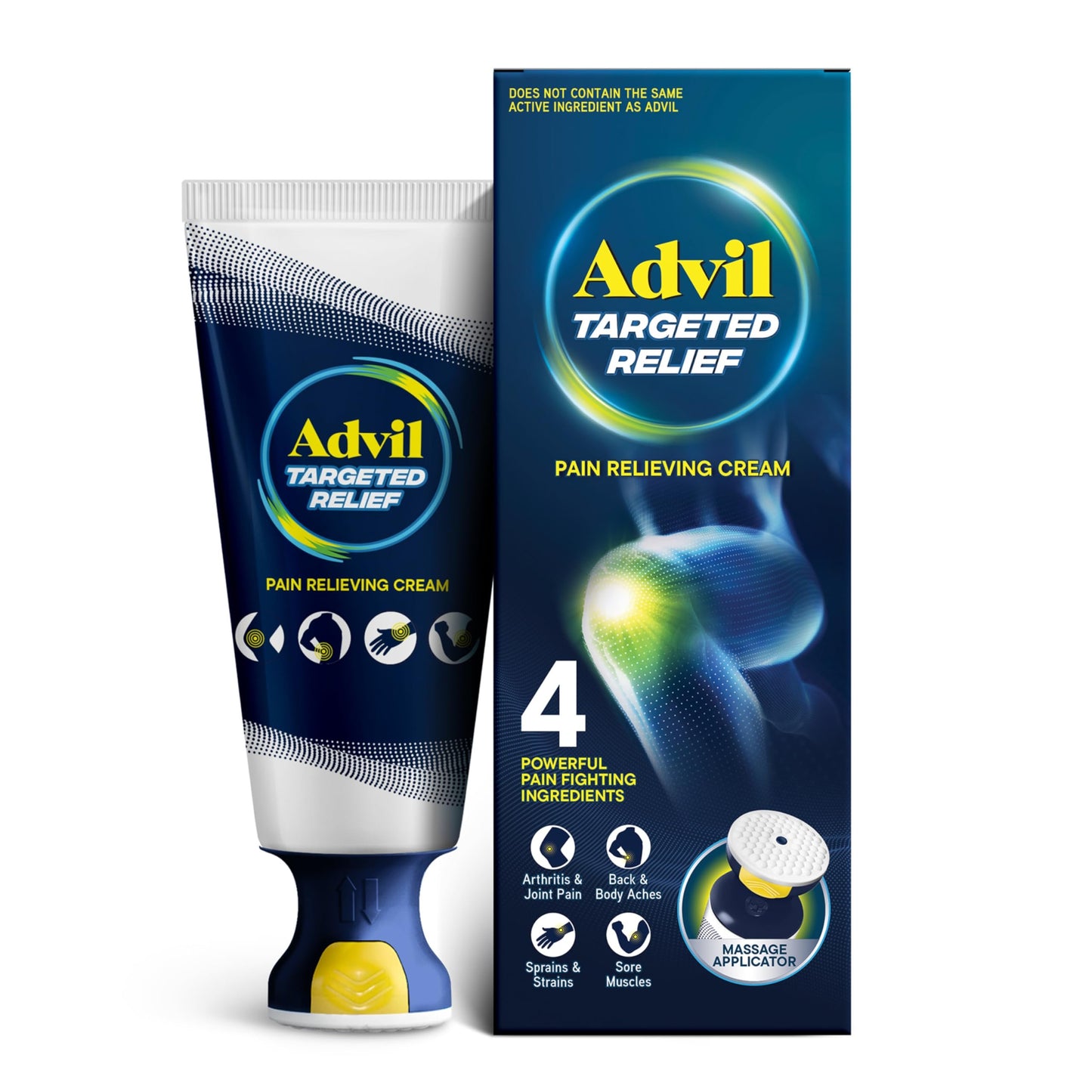 Advil Targeted Relief Pain Relieving Cream with Massage Applicator, Up to 8 Hours of Powerful Relief of Minor Arthritis Pain, Joint Pain, Lower Back Pain and Muscle Pain, 2.5 oz