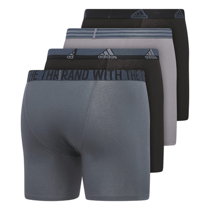 adidas Men's Stretch Cotton Boxer Brief Underwear (4-Pack)