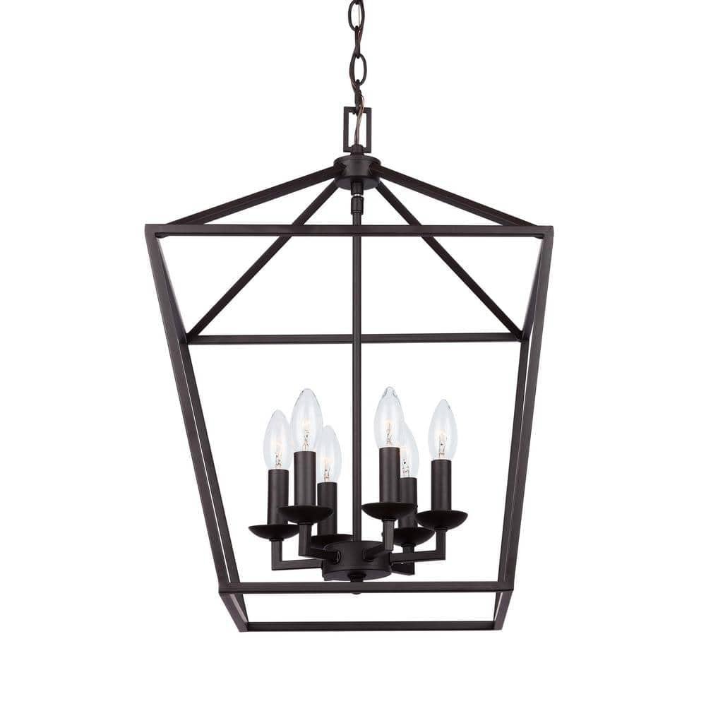 Home Decorators Collection Weyburn 6-Light Bronze Caged Chandelier