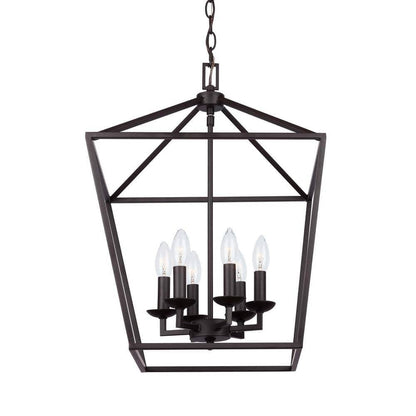 Home Decorators Collection Weyburn 6-Light Bronze Caged Chandelier
