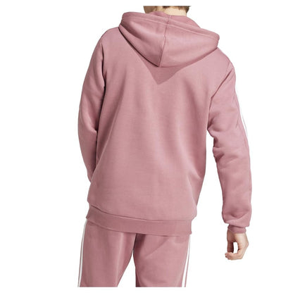 adidas Mens Essentials Fleece 3-Stripes Hoodie Athletic Outerwear Casual - Red