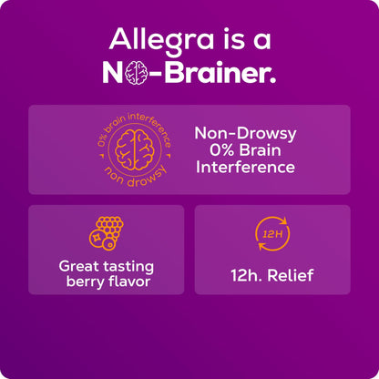 Allegra Children's 12HR Allergy Relief Non-drowsy Antihistamine Liquid, Berry Flavor, Alcohol-Free & Dye-Free